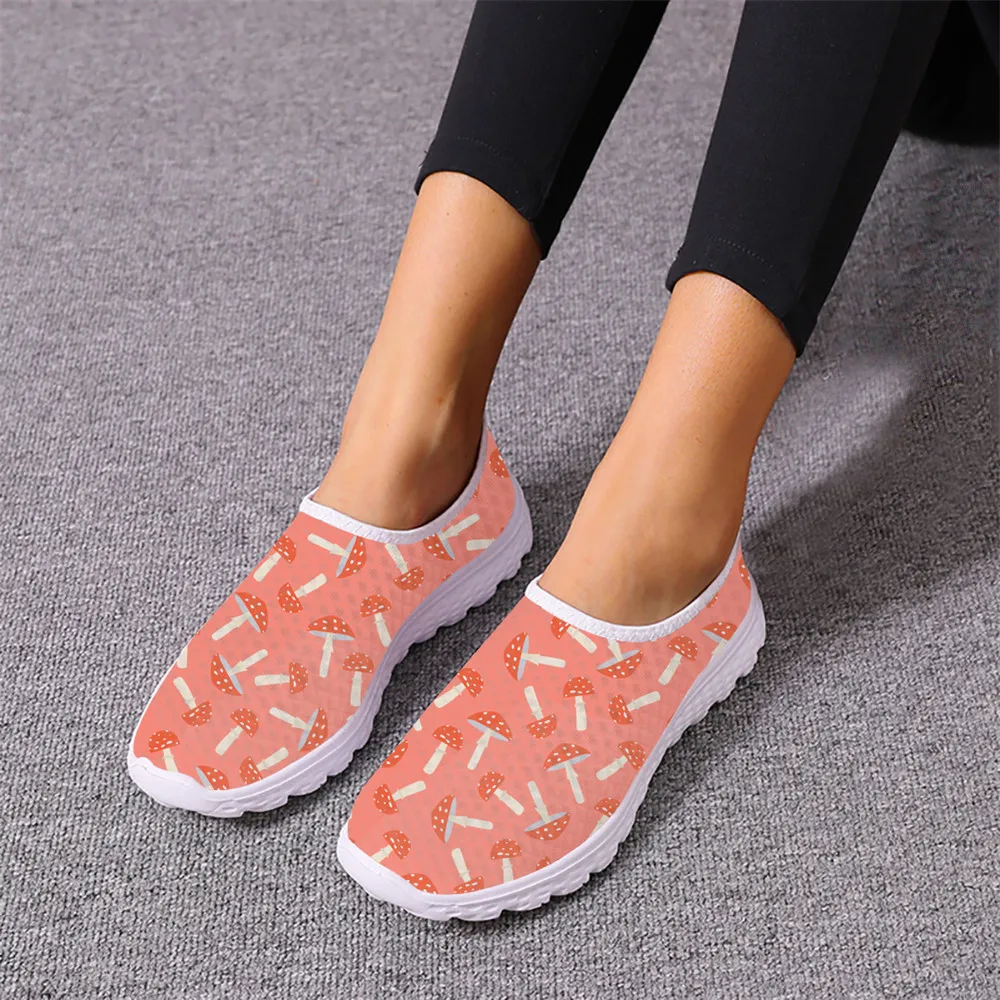 Cartoon Mushroom Pattern Women's Spring Autumn Sneakers Brand Designs Trend Comfortable Non-slip Footwear Outdoor Travel Shoes