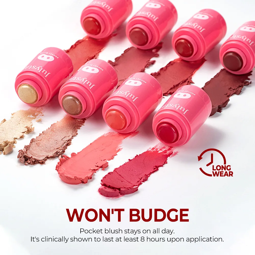 Julystar Blush Stick Morbido viso schiarente contorno ombretto fard in polvere pesca rosa guancia tinta trucco coreano cosmetici
