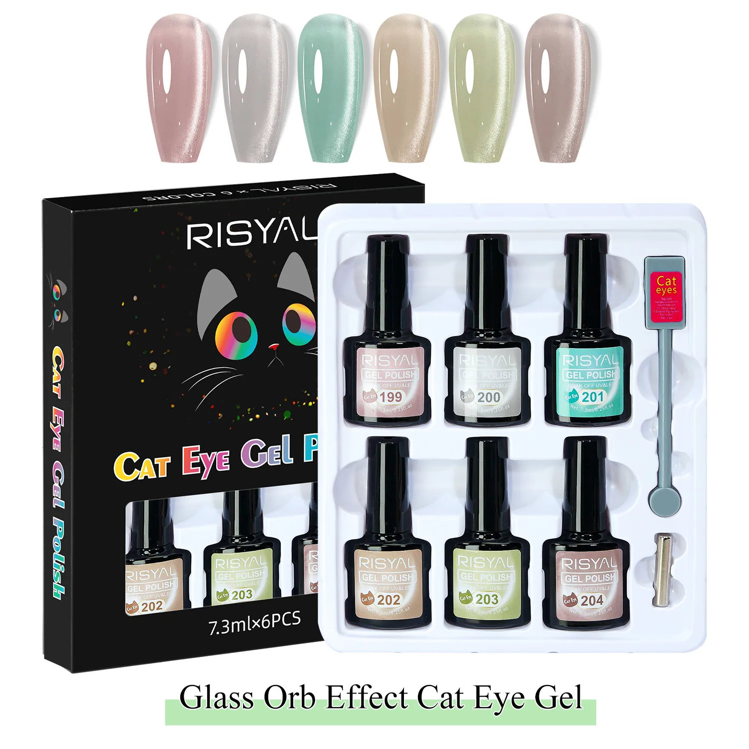 9D Cat's Eye Nail Polish Gel Set with Magnetic Stick Manicure Phototherapy Glue Glitter Cat Eye DIY Semi-permanent Nail Supplies