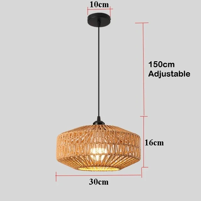 

JOYINLED Home Decor Hanging Lamps Fixture Classic Handmade Rattan Weaving Pendant Light E26/E27 Chandelier For Living Bedroom
