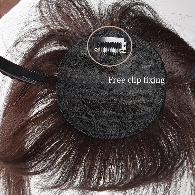 SC Human Hair Fake Bangs Invisible Additional Hair 3D One-piece Bangs Piece Braid Headband Bangs Replacement Piece For Women