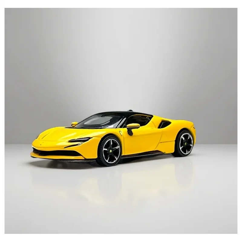 

BBR 1:64 Alloy SF90 Yellow Supercar Simulation Car Model Collection Decorated Holiday Gifts Toys Souvenir Static Display