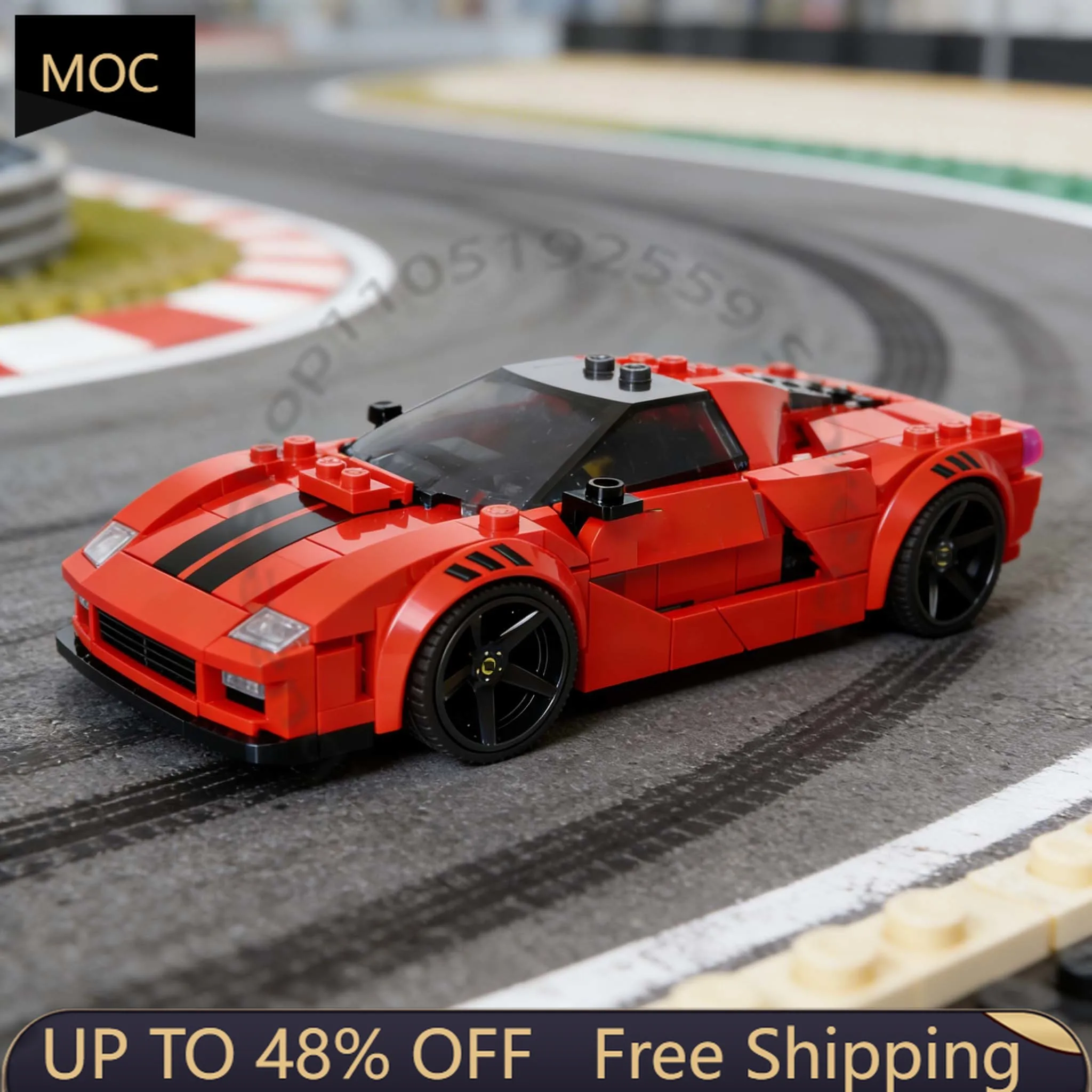 

281 PCS Speedy Sports Car 77254 LaF Inspired MOC Customize Modular Building Block Design Kids Simple DIY Boys Holiday Toy Gifts