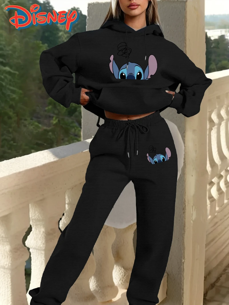 Disney Winnie de Poeh grafische hoodie en joggingbroek Gezellige beerillustratie, trui en joggingbroek met lange mouwen voor herfst/wintervrouwen