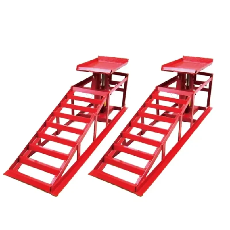 Portable Hydraulic Car Lift Ramp Heavy Duty Vehicle Parking Riser Platform Adjustable Height Garage Floor Jack Stand Tool