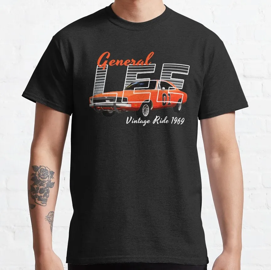 

General Lee 01 80s Retro movie Gift t shirt The Dukes Of Hazzard Graphic clothes All size Tops 100% cotton print tee S-6XL