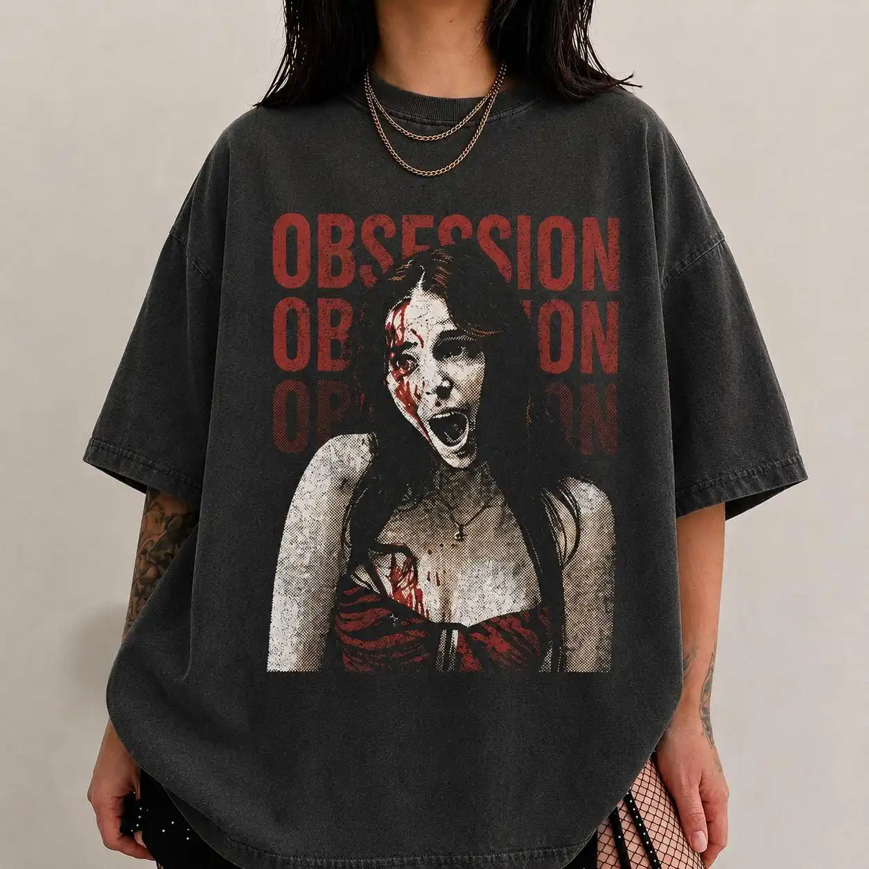Vintage Obsession Movie T-Shirt, Frowning Nikki Graphic Tee, Gothic Horror Tee, Obsession 2026 Graphic Shirt, Halloween Tee