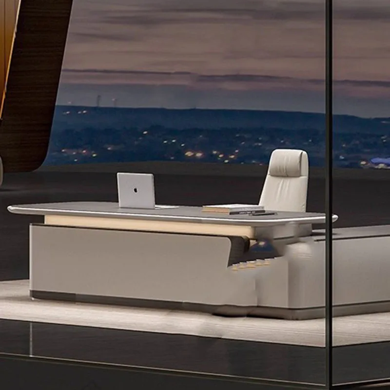 Prateleiras artesanato mesa de escritório armazenamento recepção computador moderno mesa de escritório europeu nórdico escritorio móveis comerciais