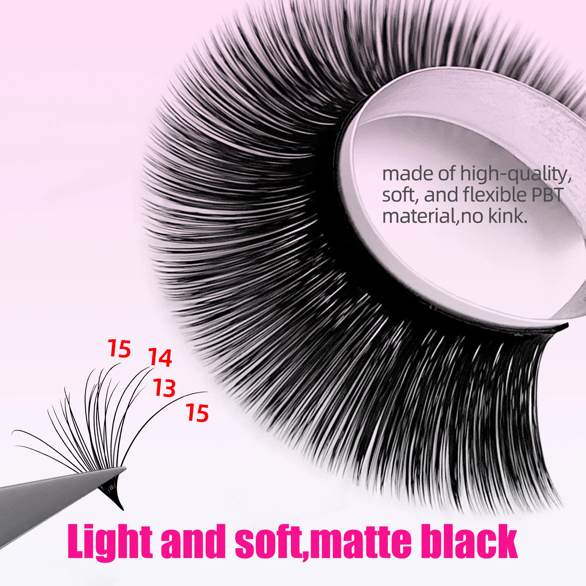 Abonnie Fluffy Natural Camellia Easy Fan Eyelash Extensions Blooming Eyelashes Silk Russian Volume Auto Fan Lashes Natural Cilia