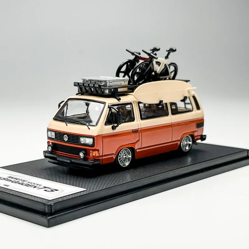 Mortal Diecast 1/64 escala Volkswagen coches modelo de aleación Volkswagen T3 Lie Low naranja vehículos de juego juguetes para niños regalo caja Original