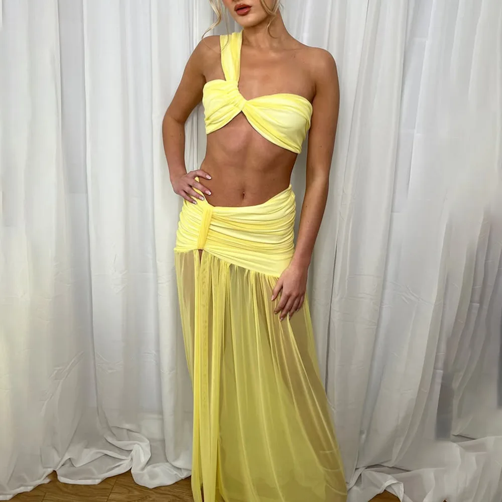 

Mesh Bikini Top & Tulle High-Waisted Skirt for Party & Night Out 2025 Summer New Spicy Hot Girl Style Two-Piece Set