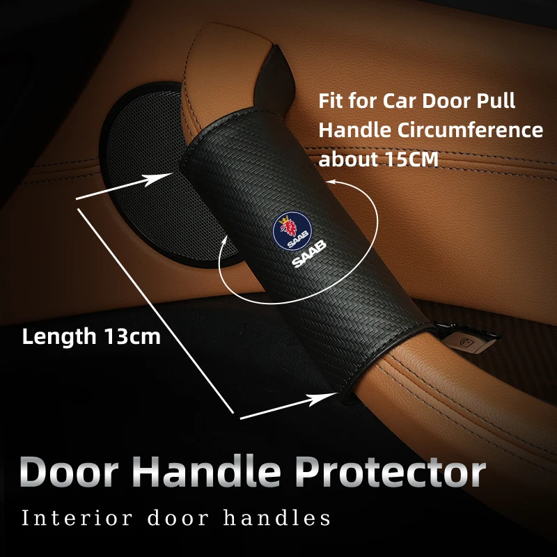 2/4pcs Car Door Inner Handle Protective Cover Carbon  Handle Protector For SAAB 9-4X 9-7X 9-3 9-5 9-2X 9-X 9000 900 600 Monster