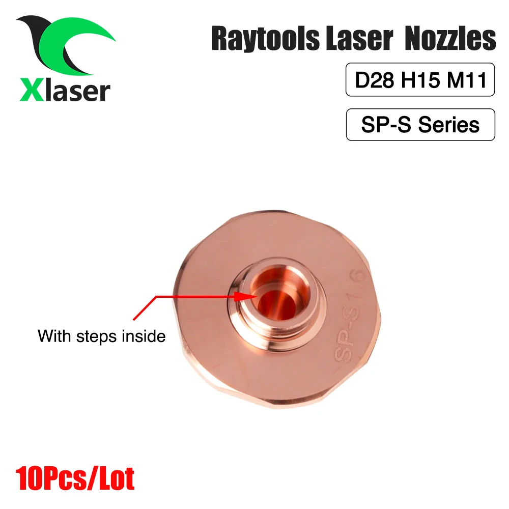 Imagem -04 - Bocal Laser de Camada Única para Raytools Precitec Hans Series Sp-s1.2 Sp-s1.5 Sp-s1.6 D28 mm M11 H15 Sp-s Series Cobre 10 Pcs por Lote