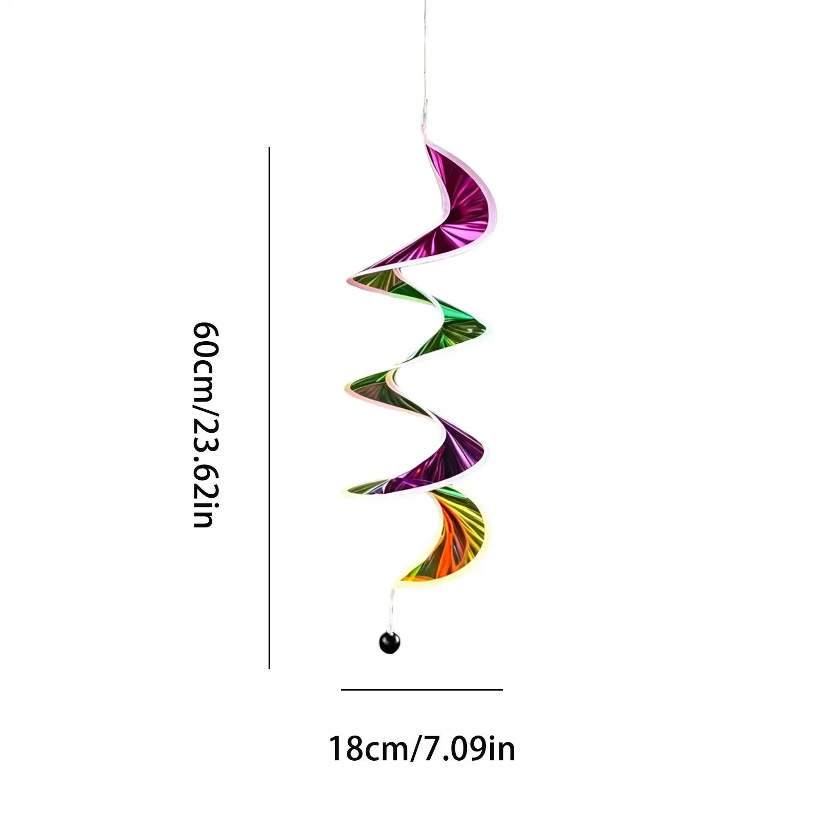 Garden Spinners Outdoor 2 Pieces Rainbow Spiral Windsock Streamers Decor Suspending Wind Spinner Decor For Lawn Backyard Porch - view 6