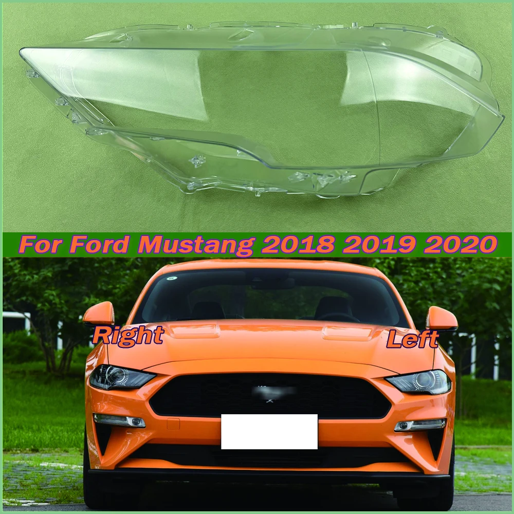 

For Ford Mustang 2018 2019 2020 Headlight Cover Transparent Lampshade Lamp Lens Headlamp Shell Plexiglass Auto Replacement Parts