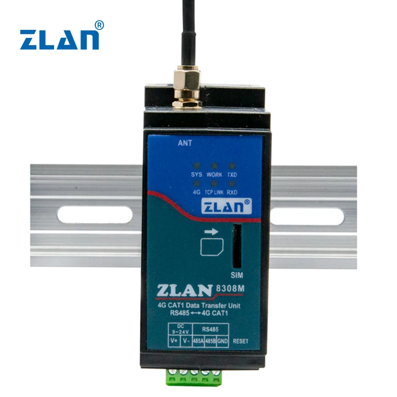 Porta seriale industriale ZLAN8308M gateway iot 4g rs485