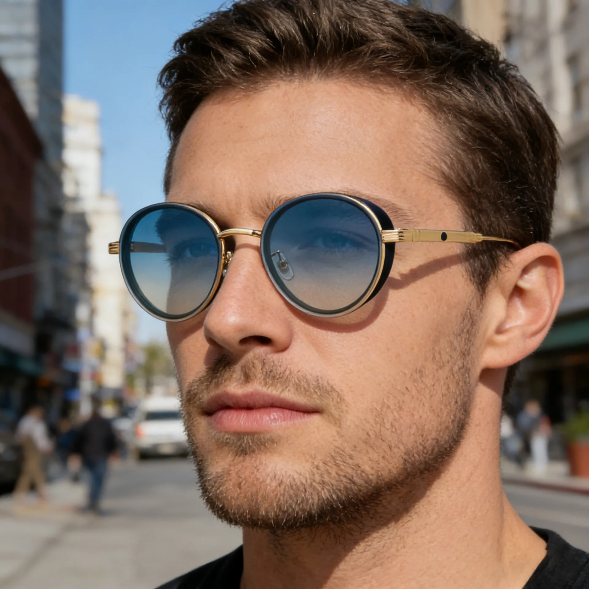

Metal Round Frame Sunglasses Brand Designer Vintage Men Sun Glasses UV400 Driving Travel Eyewear Sun Shades