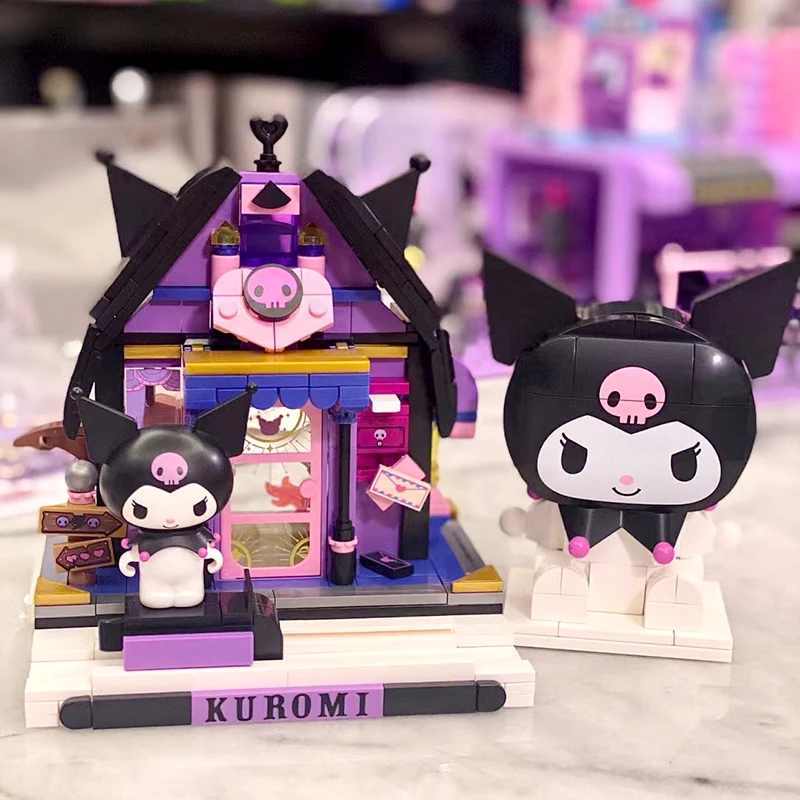 

Sanrio Street View Kuromi My Melody Hellokitty Building Blocks Girls Assembling Toys Kawaii Cartoon Blocks Model Kid Toy Gift