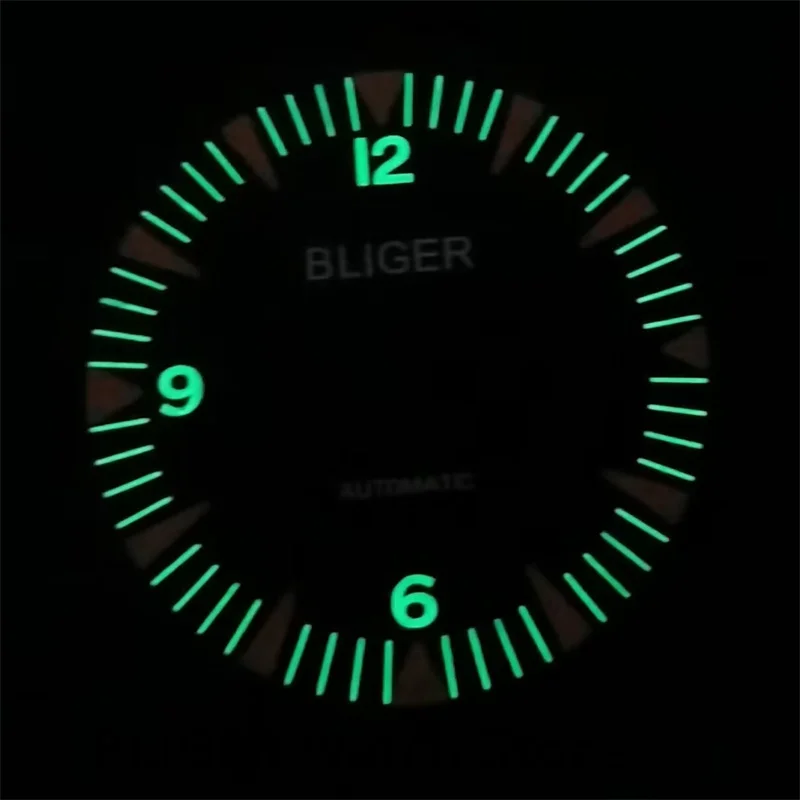 BLIGER 32mm Sterile Watch Dial Black Blue Green Orange Yellow White Time Marks Luminous For NH35 NH36 ETA Miyota Pt5000 Movement