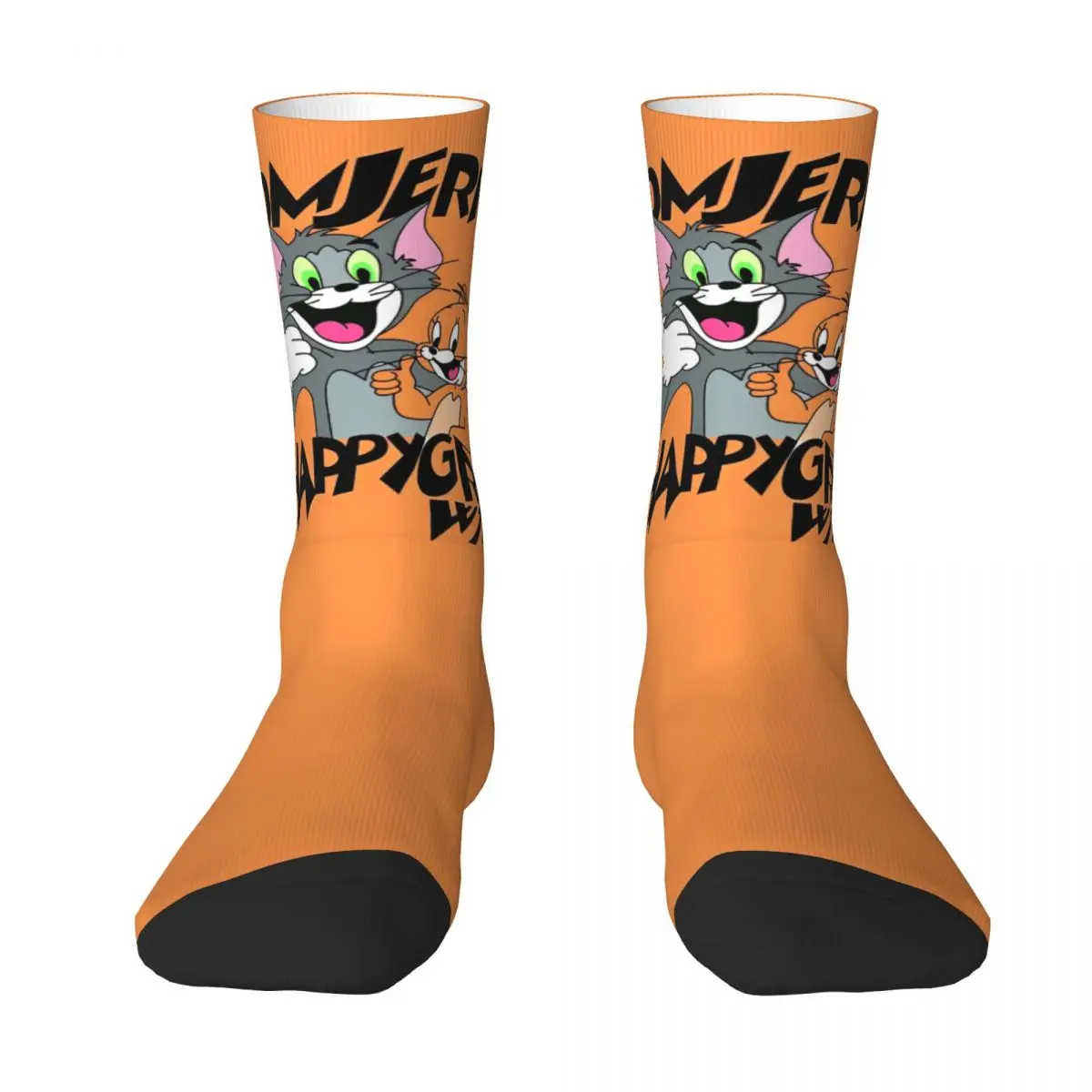 Tom Jerry Happy Socks Retro Stockings Winter Anti Skid Couple Socks Comfortable Design Cycling Socks