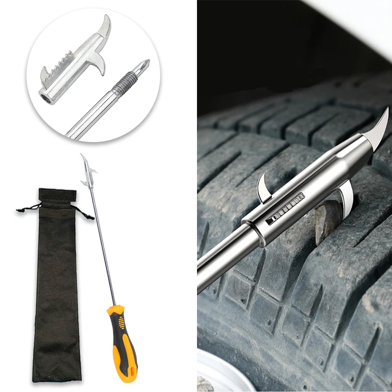 Car Tire Stone Cleaning Hook Tire Gap Stone Removal Hook Remover Detachable Screwdriver Cleaner Car Tire Repair Tools