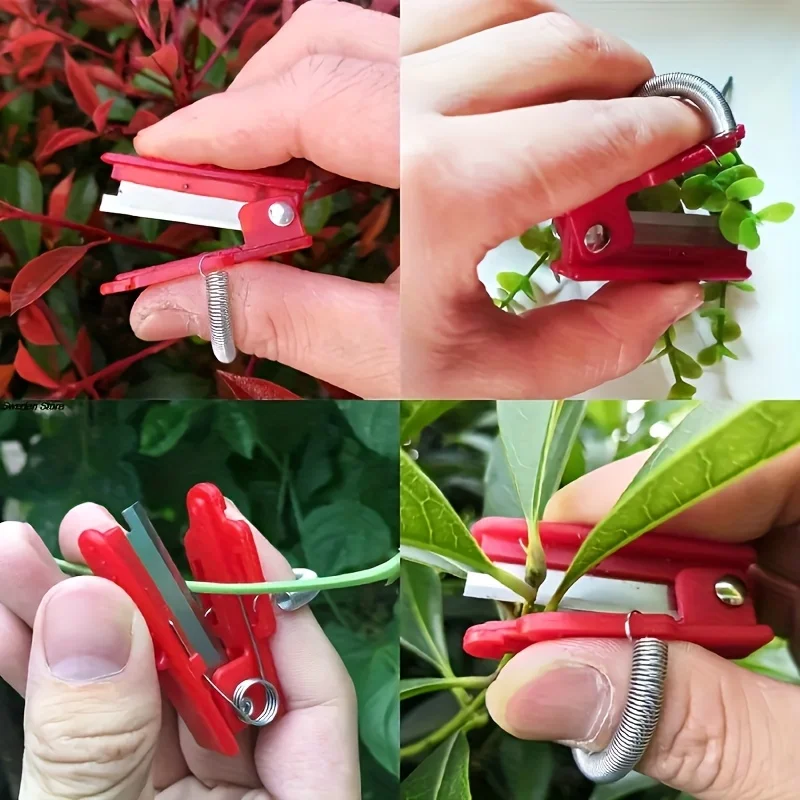 1pc Thumb and Finger Gardening Scissors - Ergonomic Green Plant Trimming Tool with Sharp Blades for Precise Pruning of Vegetable