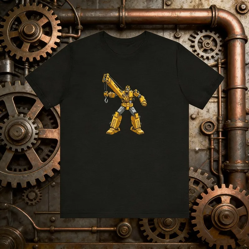 

2025-26 Summer T-shirt Grue Transformer 100% Cotton Printed T-shirt for Men Robot Vintage Cotton Shirt Round Breathable Collar