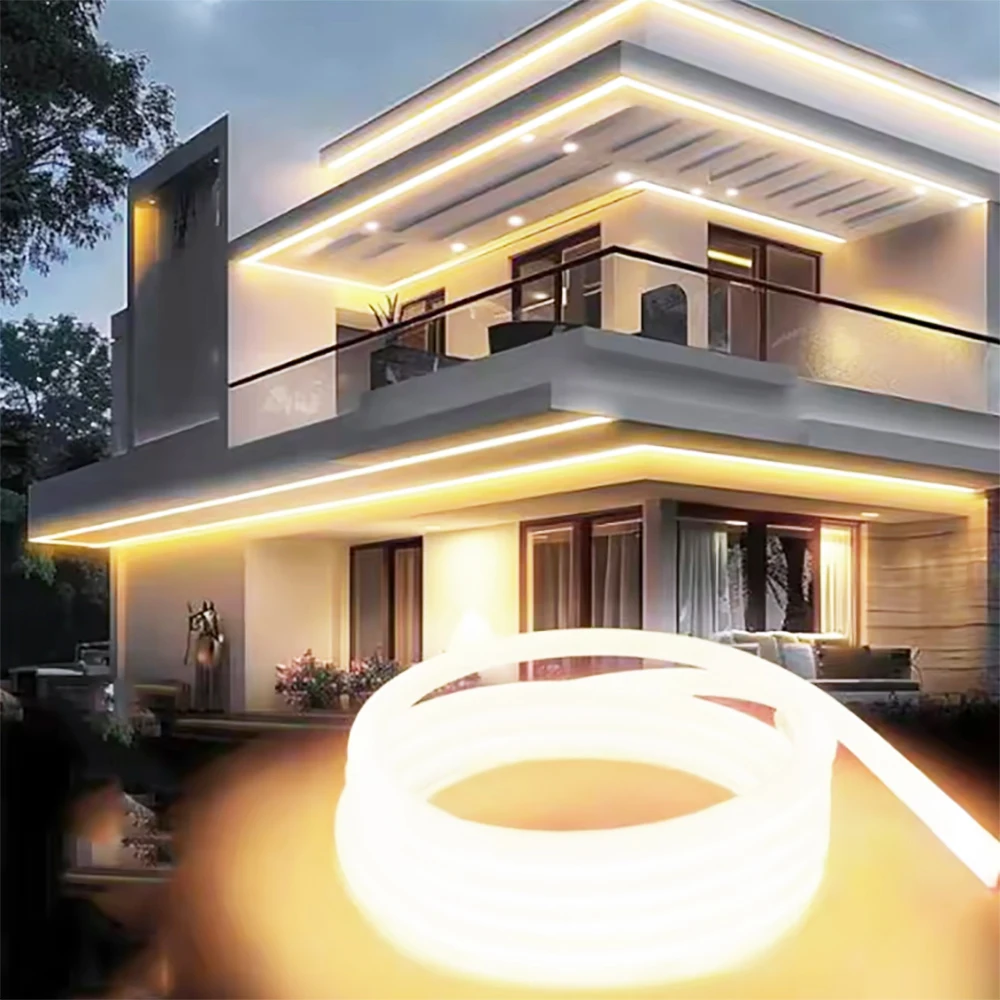 Wysokiej jakości taśmy LED COB 110V 220V do oświetlenia zewnętrznego ogrodowego, komercyjnego i krajobrazowego, idealne do dekoracji na Nowy Rok 2025 i Boże Narodzenie.