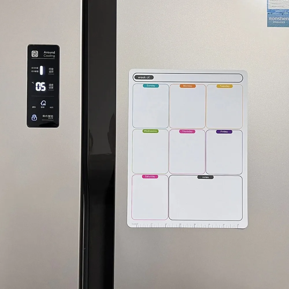 Erasable Weekly Planning Schedule Calendar Soft Magnetic Fridge Sticker Whiteboard Memo Board Refrigerator Magnet Accessory