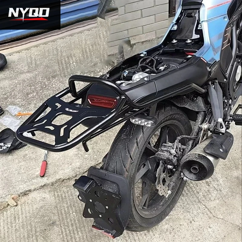 Motorcycle Rear Luggage Rack Tail Carrier Bracket with Passenger Armrest for BJ500 Rear Top Case Holder Tailstock Accessories