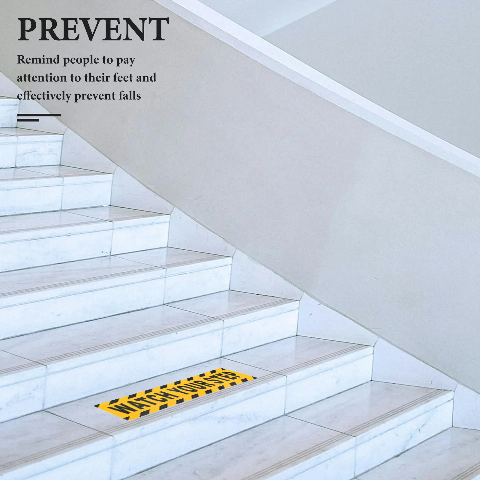 

4 Pcs Floor Reminder Anti-slip Stickers Caution Watch Your Step Signs Tape Halloween Decor Pvc Decals