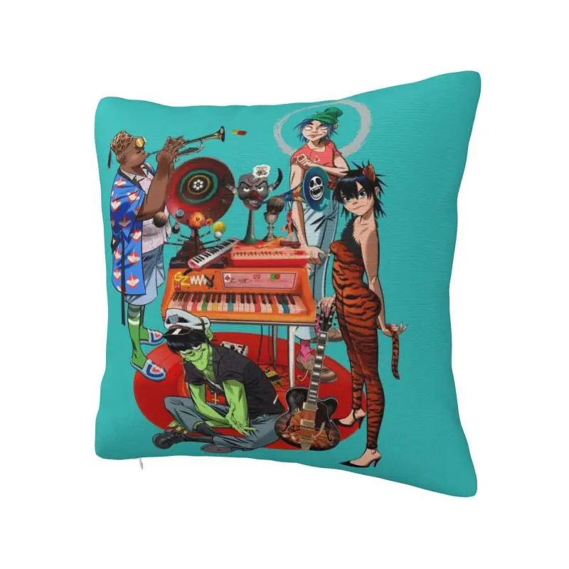 Custom Gorillazs Rock Band Cushion Cover Decoration 3D Print Throw Pillow for Sofa Two Side