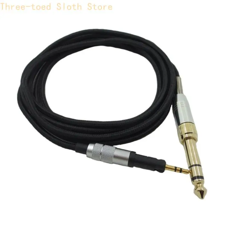 

Nylon Headsets Cable ATH M50x Cable for M40X/M50X/M60X/M70X Headphones Convenient Cable 6.35mm Adapters Long Terms Use E74A