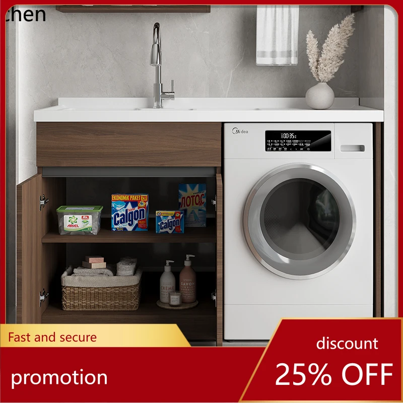 

CZ Washing Machine Cabinet Integrated Balcony Laundry Sink Basin with Washboard Companion