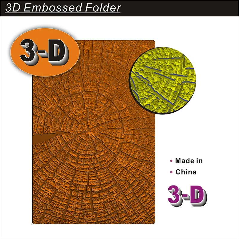 3-d Textured Gradient Embossed Folder - Tim Holtz's Annual Ring For Handmade Brick Wall Cobblestone Leaves And Letter Background