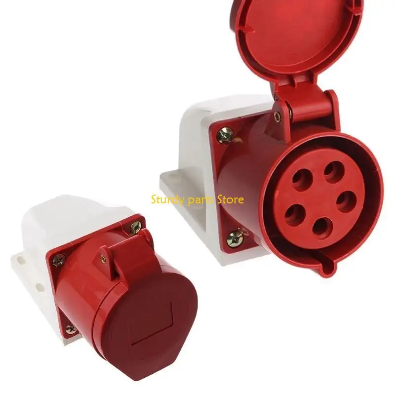 

97QC 32A 240-415V 3P+N+E Drop-proof Industrial Plug Circular Power Connector Weatherproof Locking Plug Outlet Power Device