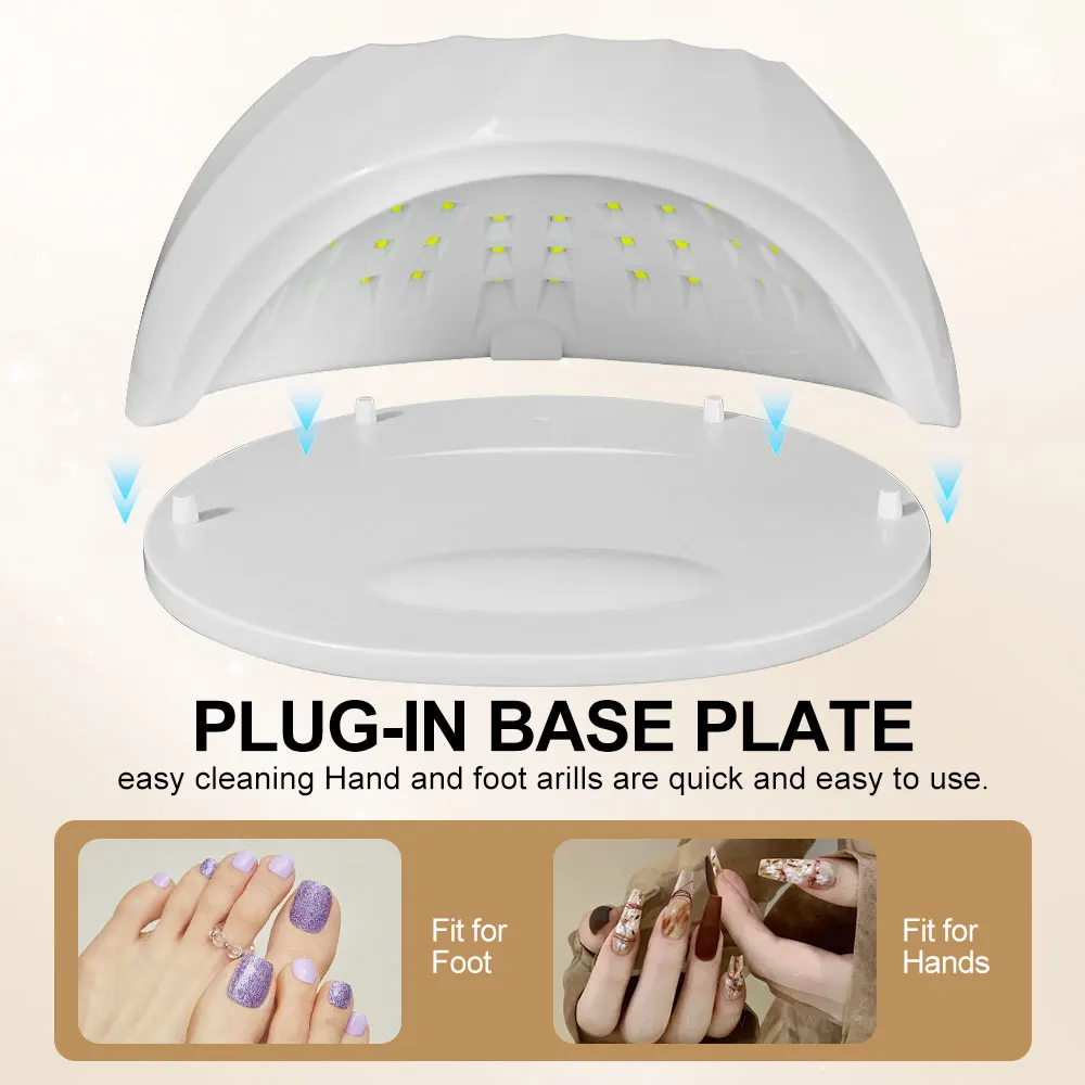 โคมไฟทำเล็บแบบโฟโตเทอราพีพร้อมไฟ LED 57 ดวง แห้งเร็ว มี 3 โหมดตั้งเวลา หน้าจอ LCD สำหรับร้านทำเล็บ/เครื่องอบเล็บที่บ้าน