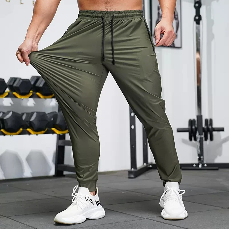 Sportbroek voor heren Lente zomer Hardloopbroek Workout Actieve broek Slank ijszijde Sneldrogend Skinny joggingbroek Joggers