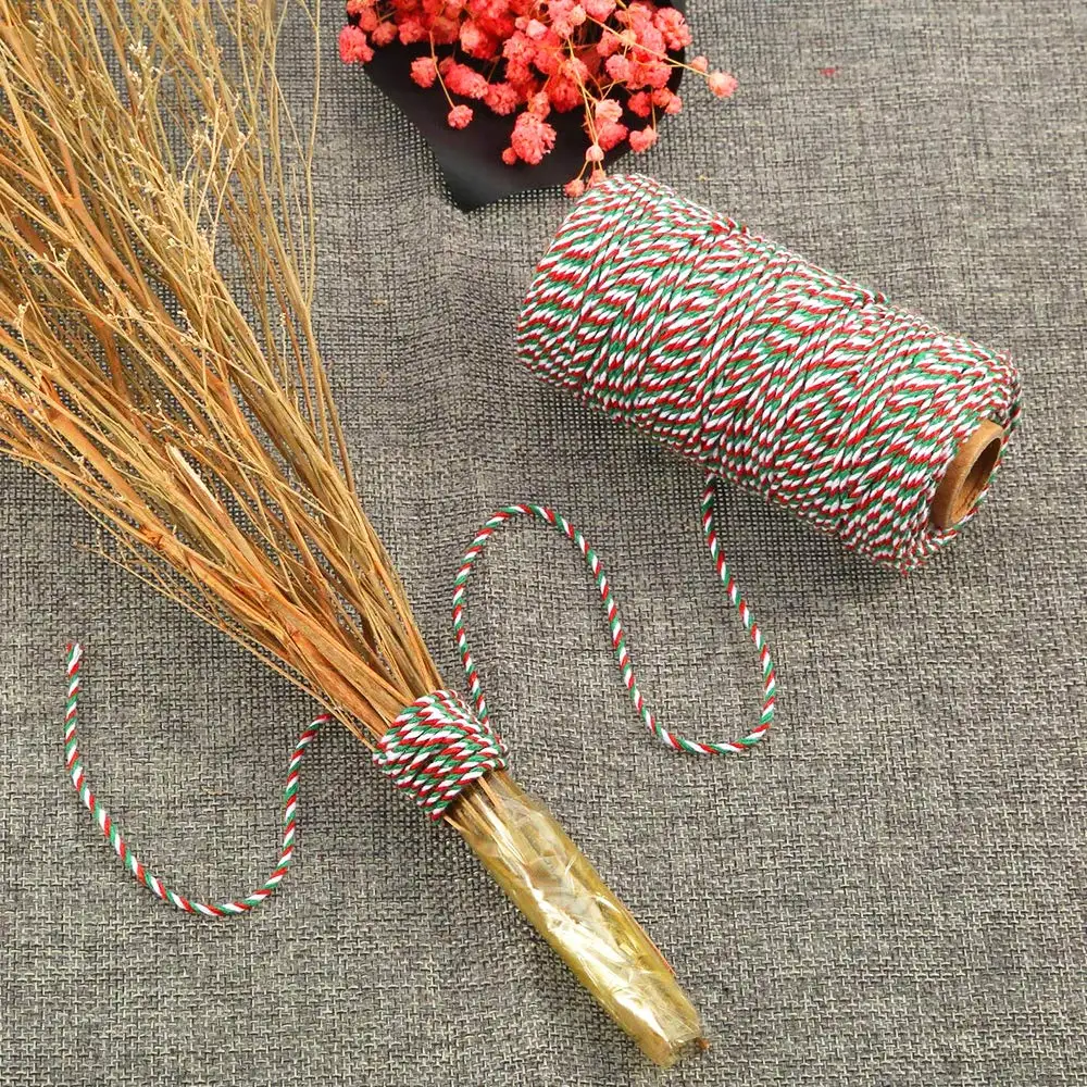 100m Christmas Packaging Rope 2024 Multi-color Hemp Rope Decoration Gift Box Packaging Rope For Party Thanksgiving New Year 2025 image 3