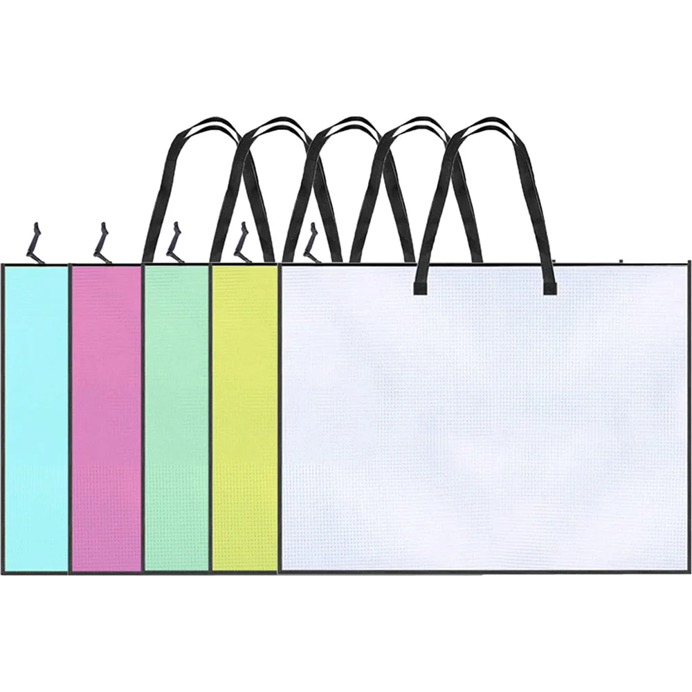 أكياس ملفات شفافة من مادة PVC سعة كبيرة ملصق شبكي لوحة رسم كتاب تخزين أدوات مكتبية أكياس عمل فني منظم المجلد