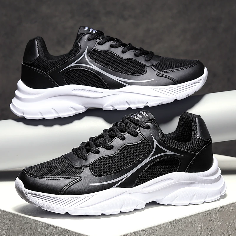 

Large-size Men's Shoes with Breathable Mesh Upper, Casual Shoes for Men, Simple Low-top Outdoor Running and Sports Shoes