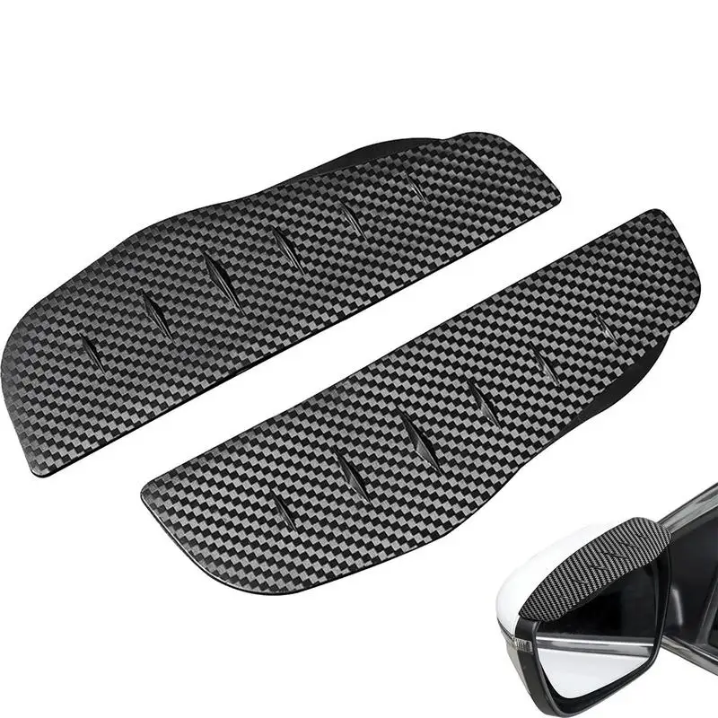 Side Mirror Rain Guard Carbon Fiber Texture Side Mirror Cover Rain Visor For Car Mirror Prevent Wind Noise Rain Visor Smoke