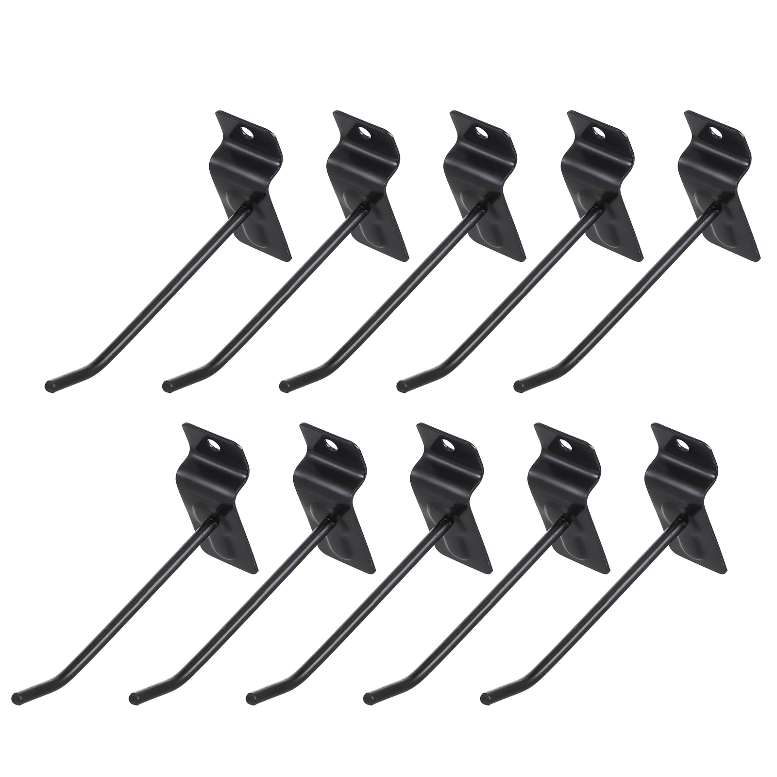 

10pcs Snack Rack Hooks Heavy Duty Metal Stable Practical Supermarket Home Shop Pegboard Storage Solution Black Wall Mount