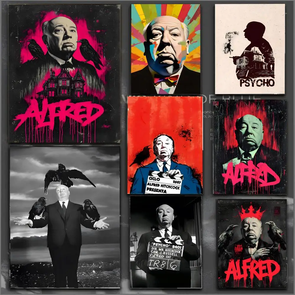 Director Alfred Hitchcock Poster Modern Aesthetic Print Minimalist Bedroom Living Room Home Decor Gift