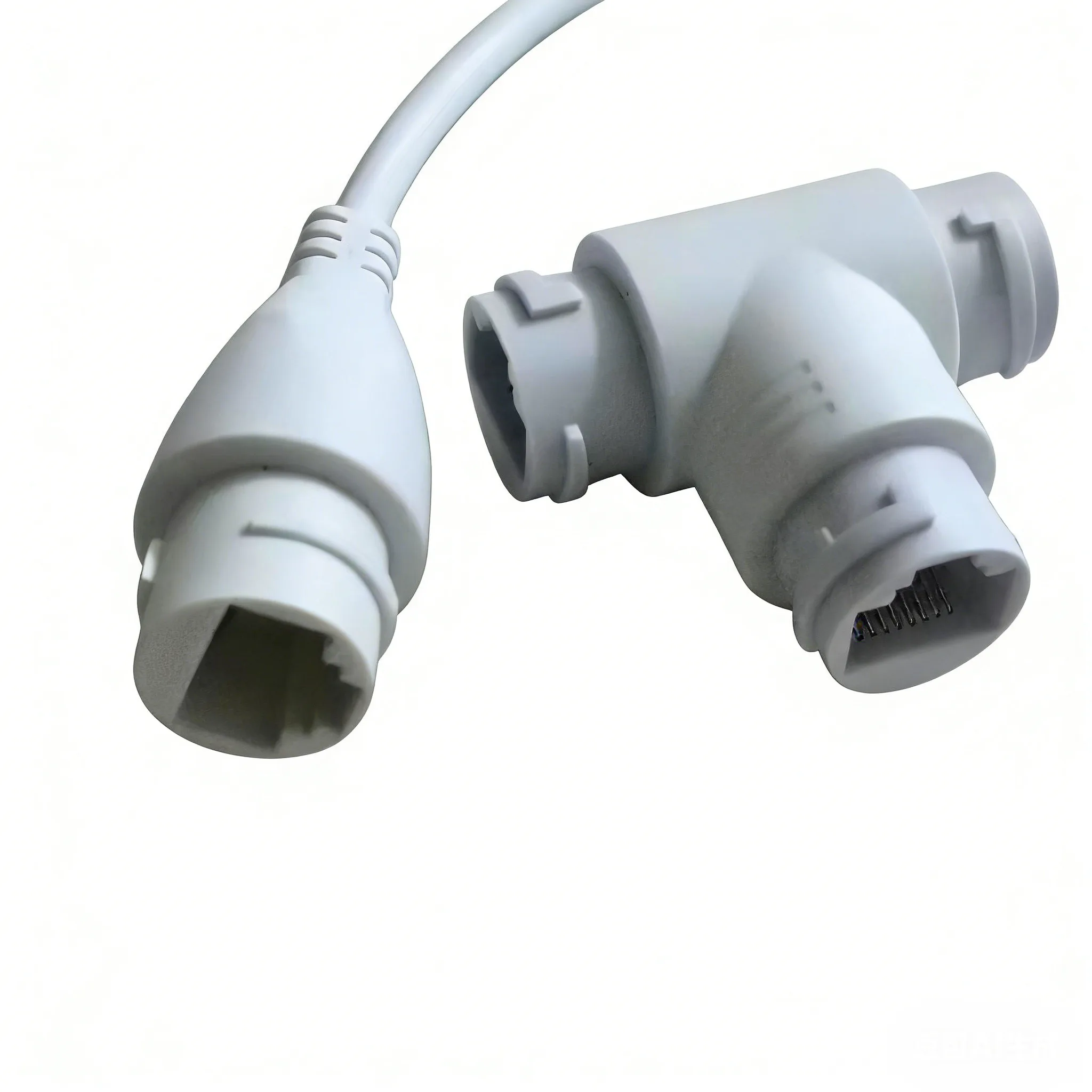 2-in-1 POE Splitter Three-Way RJ45 Connector for Security Camera Installation Networks Monitoring System