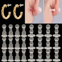 100/10 pièces Embouts de sécurité en caoutchouc silicone souple pour boucles d'oreilles clous, accessoires de fabrication de bijoux DIY, embouts en forme de balle 2