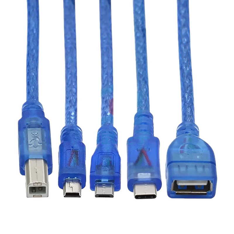 Niebieski kabel USB do drukarki dla Arduino 2560 Due, kompatybilny z Micro Mini