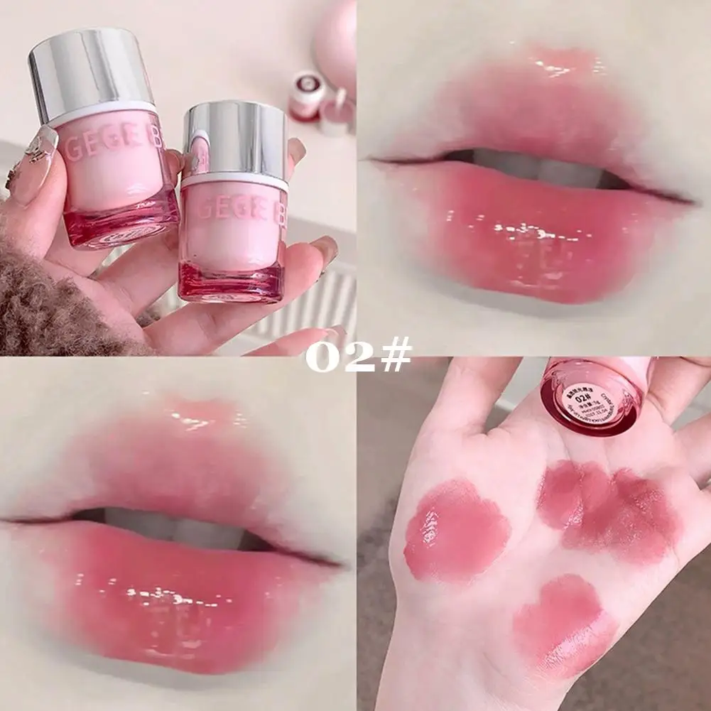 5 สี Mirror Water Lip GLOSS Moisturizer Jelly Liquid ลิปสติก Waterproof Lasting Red Lip Tint เกาหลีแต่งหน้าเครื่องสําอาง