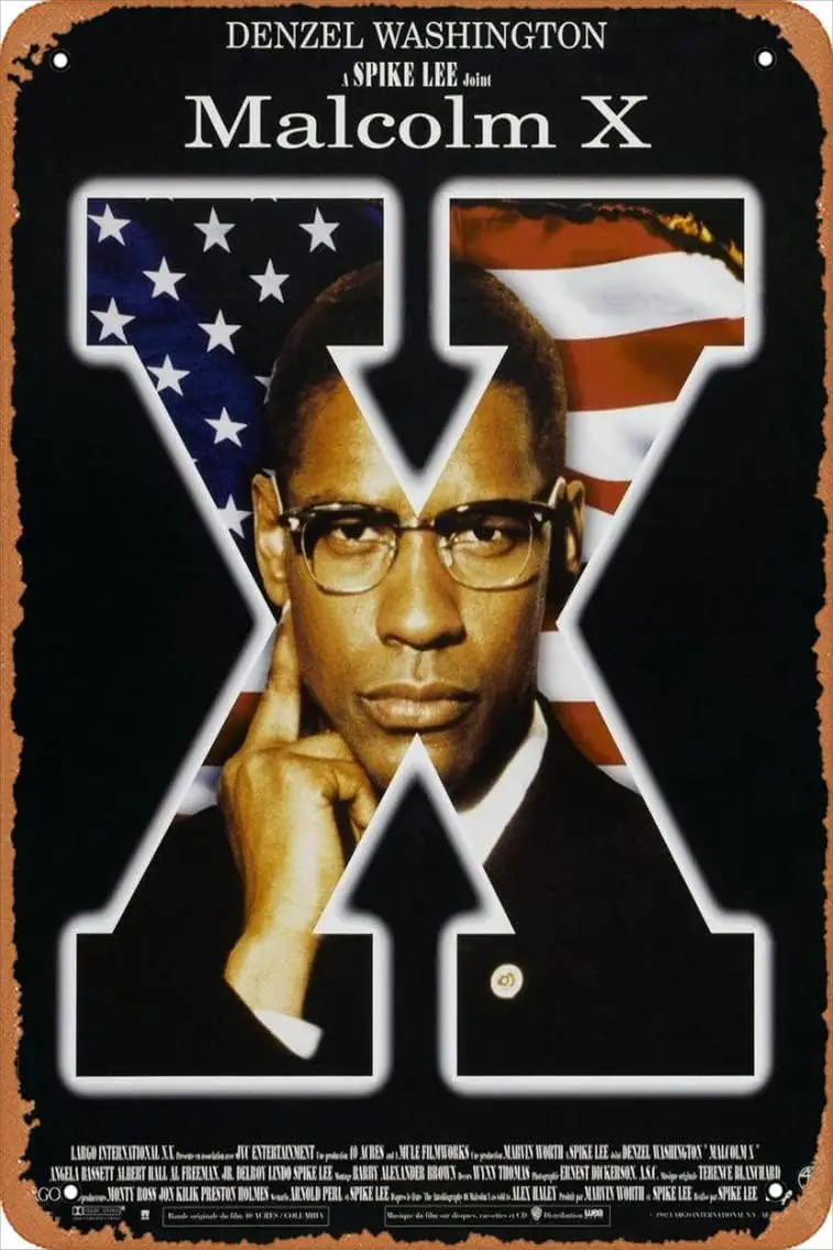 Malcolm X Movie Poster 2 Retro Metal Tin Sign 8x12 Inch sign
