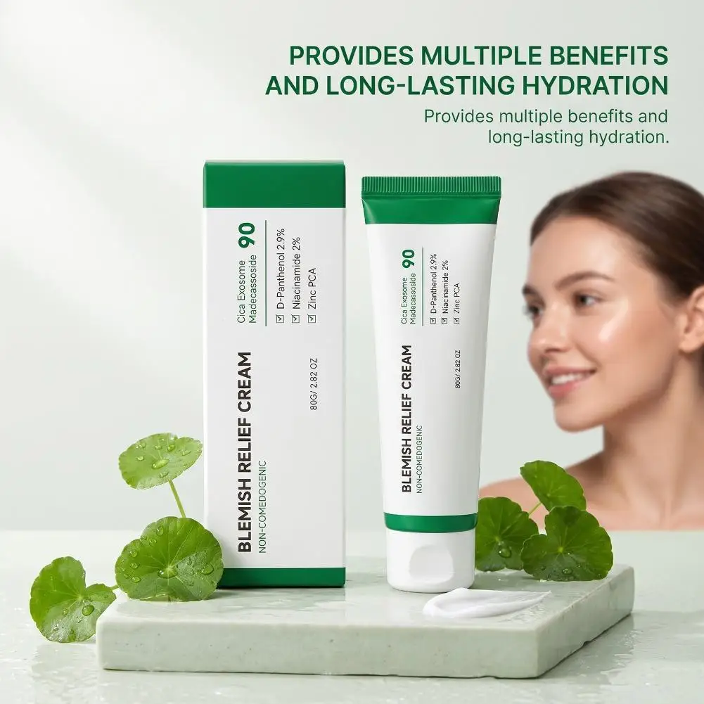 Centella Asiatica Soothing Cream 80g Sensitive Dry Skin Care Calming Hydrating Moisturizing Oil Control Cream For Women & Men